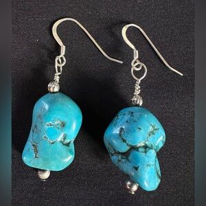Sterling Silver and Blue Howlite Dangle Earrings by Shanstones
